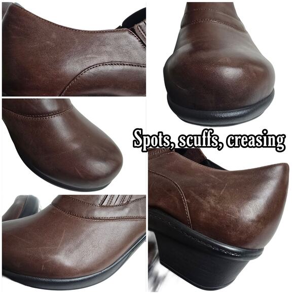 Abeo Colbie Clogs Size 8.5 Brown Leather Comfort Heels Slip Resistant Shoes - Picture 10 of 15